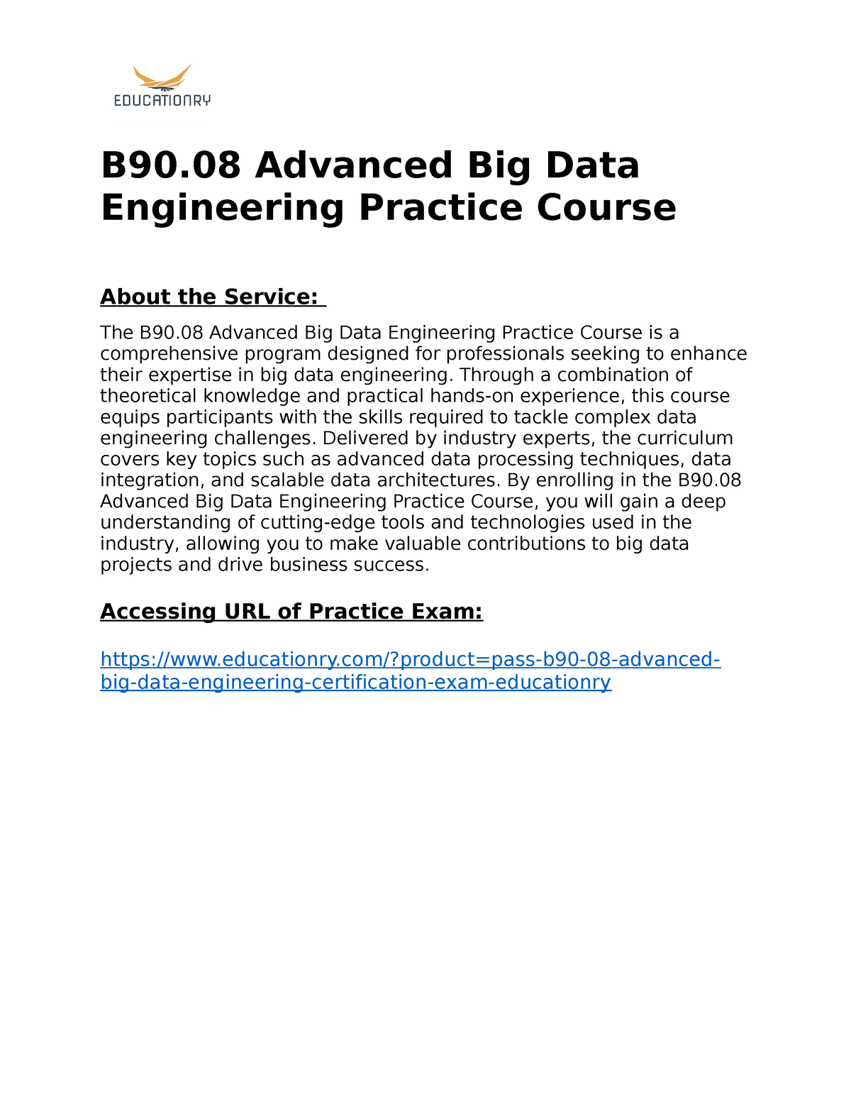 B90.08 Advanced Big Data Engineering Practice Course - Through A ...