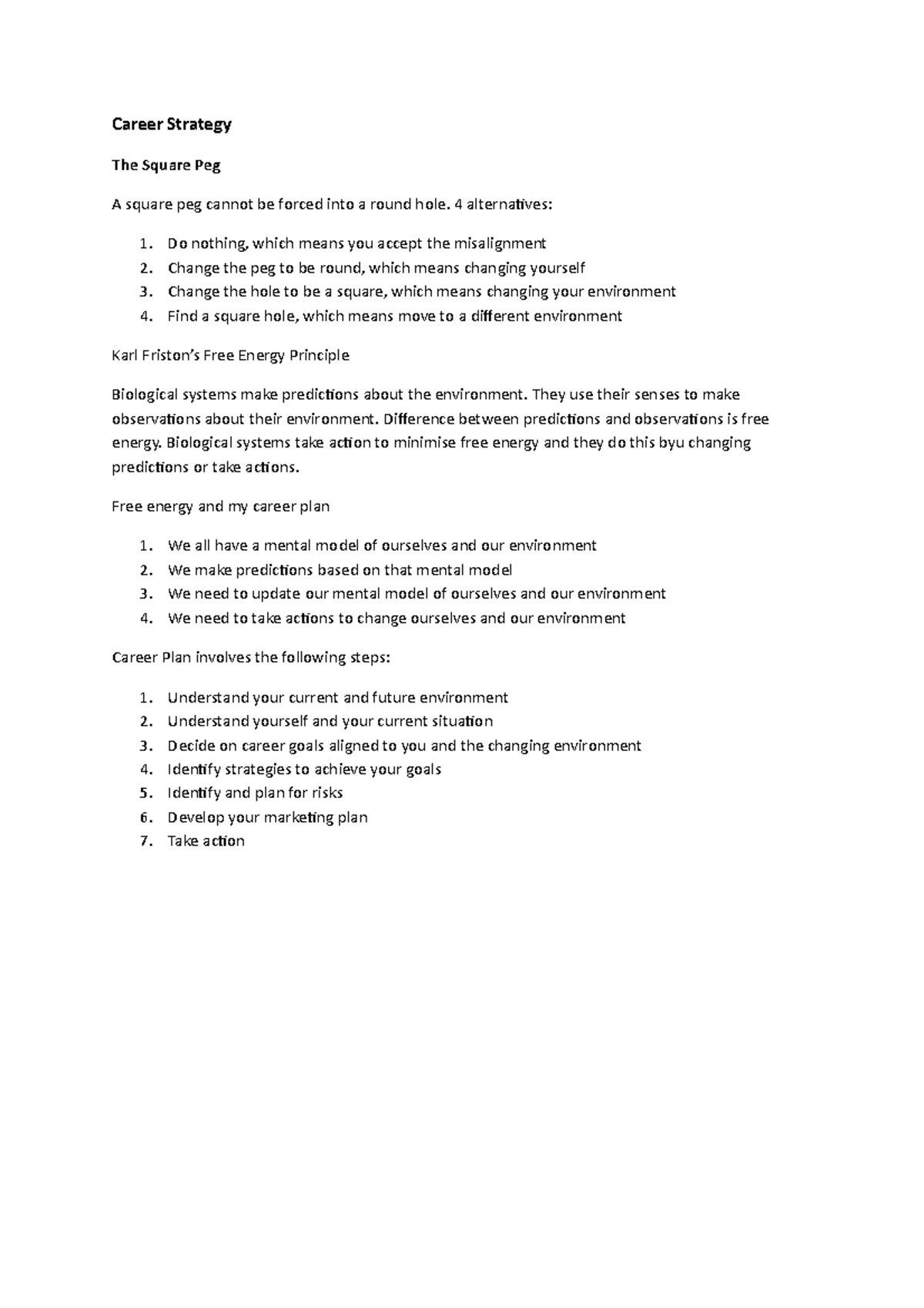 GENC Unit 4 - Lecture notes 4 - Career Strategy The Square Peg A square ...