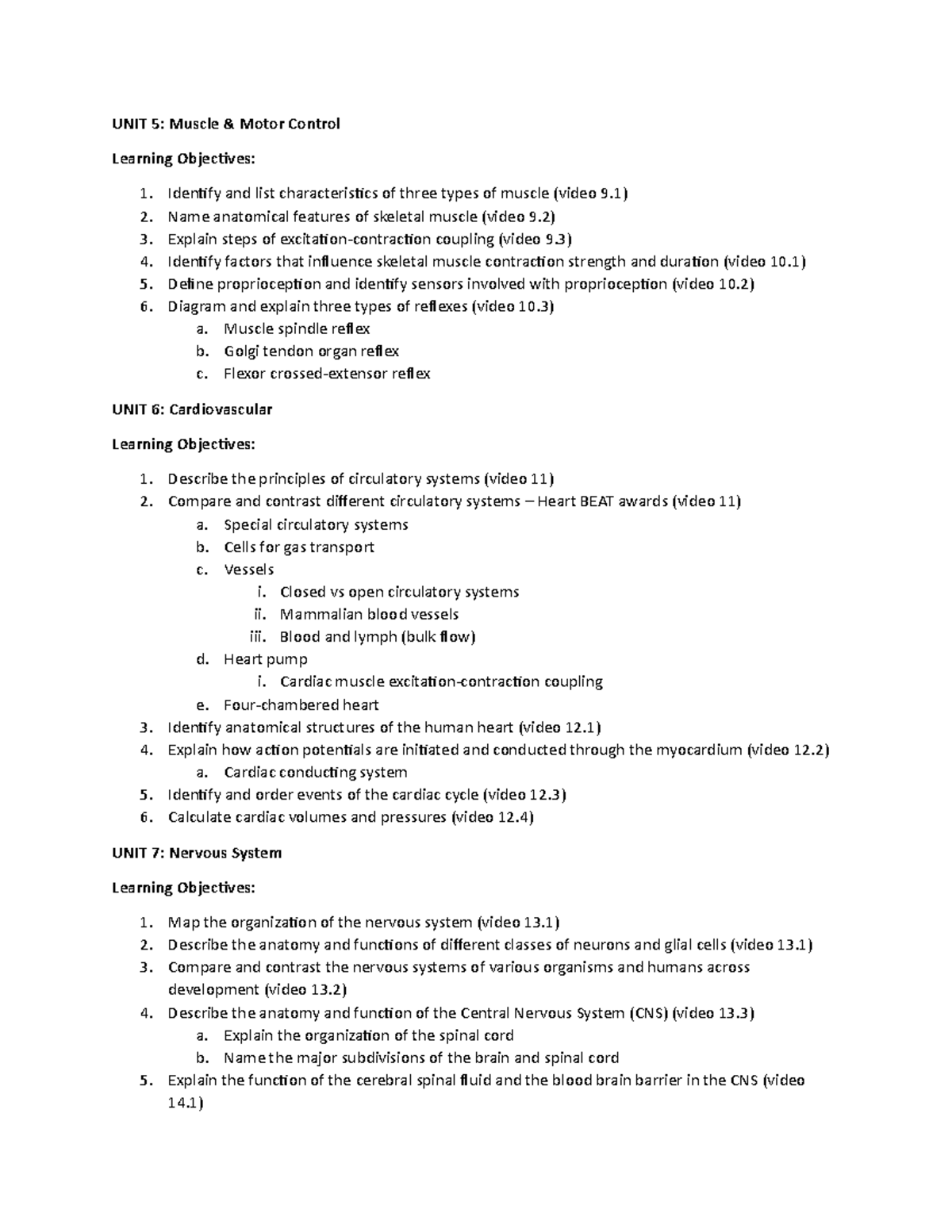 Learning Objectives - UNIT 5: Muscle & Motor Control Learning ...