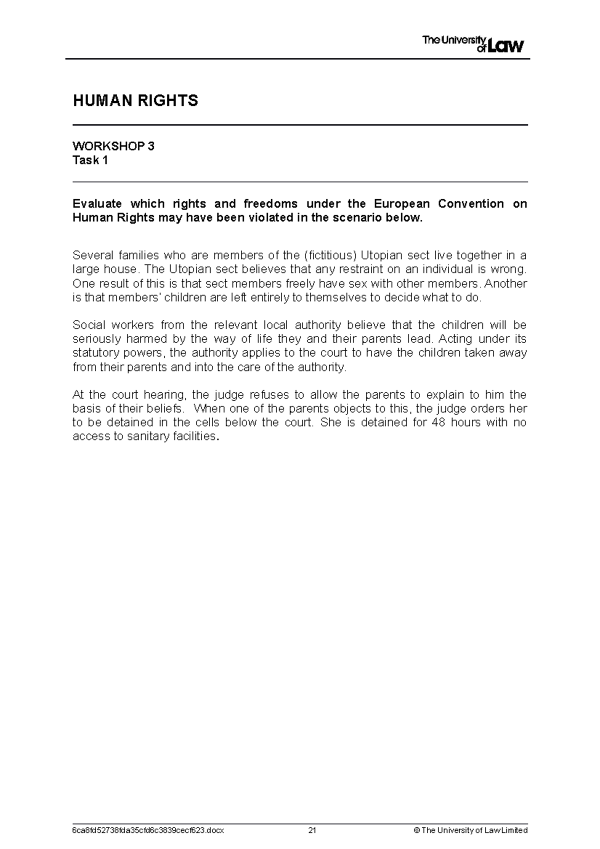 2223 hum level 6 ws03 ce02 task01 - HUMAN RIGHTS WORKSHOP 3 Task 1 ...