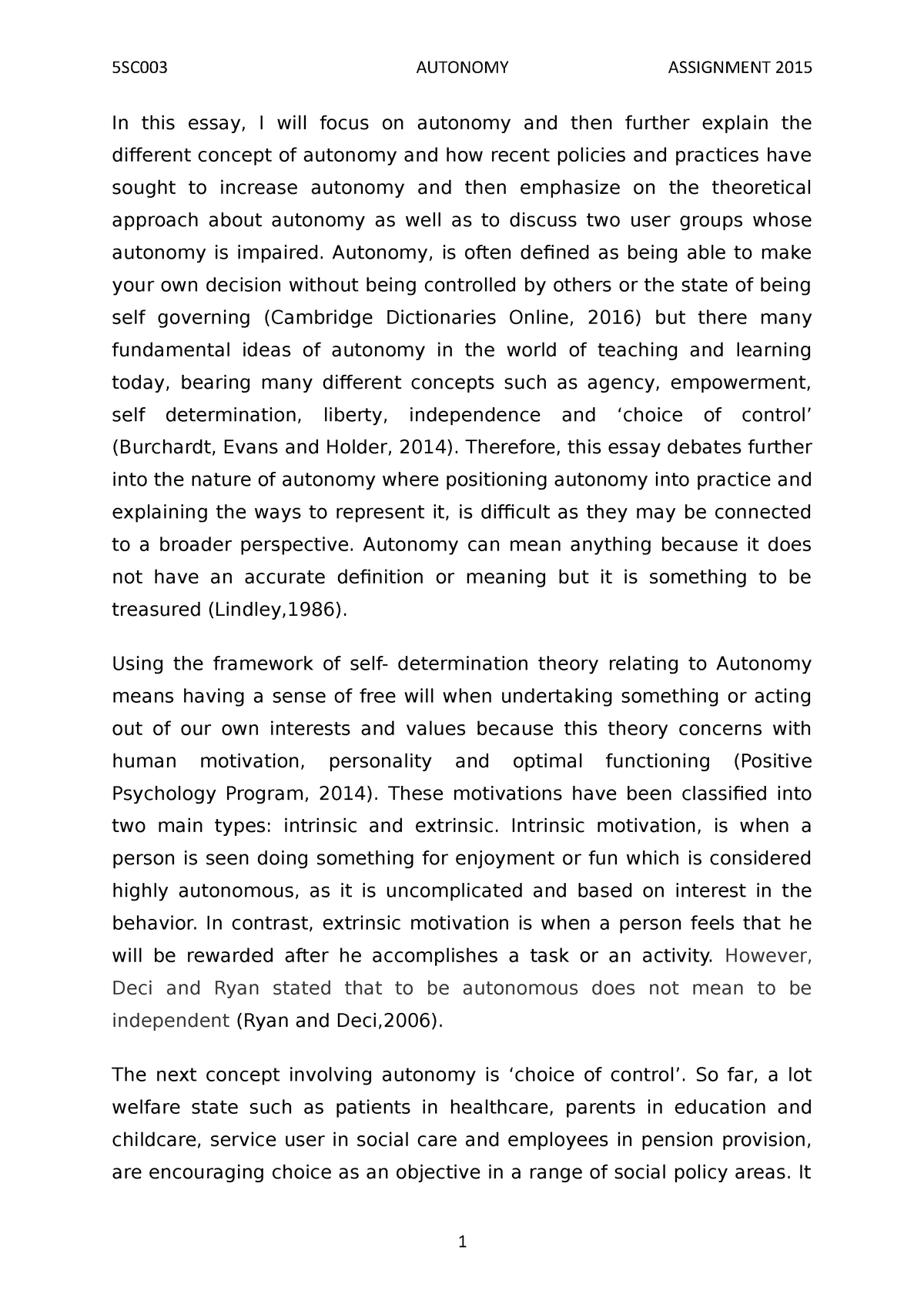 thesis about autonomy