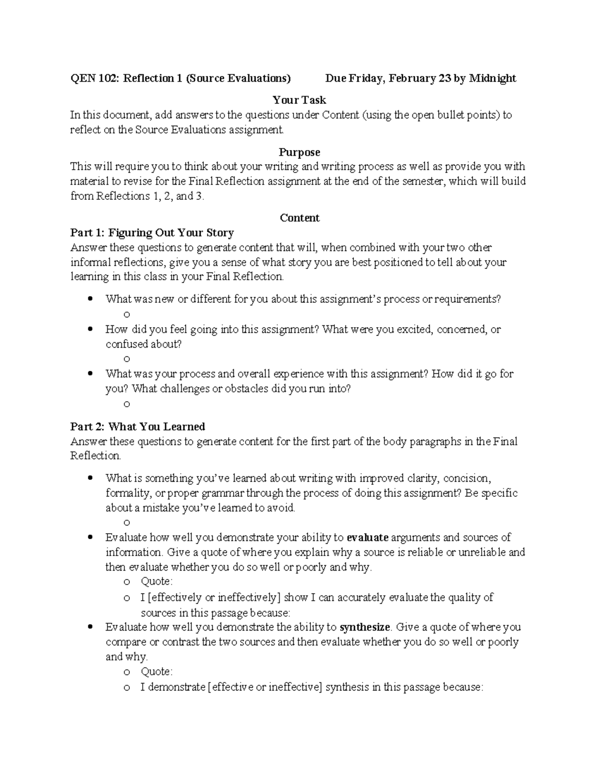 Reflection 1-Source Evaluations - QEN 102: Reflection 1 (Source ...
