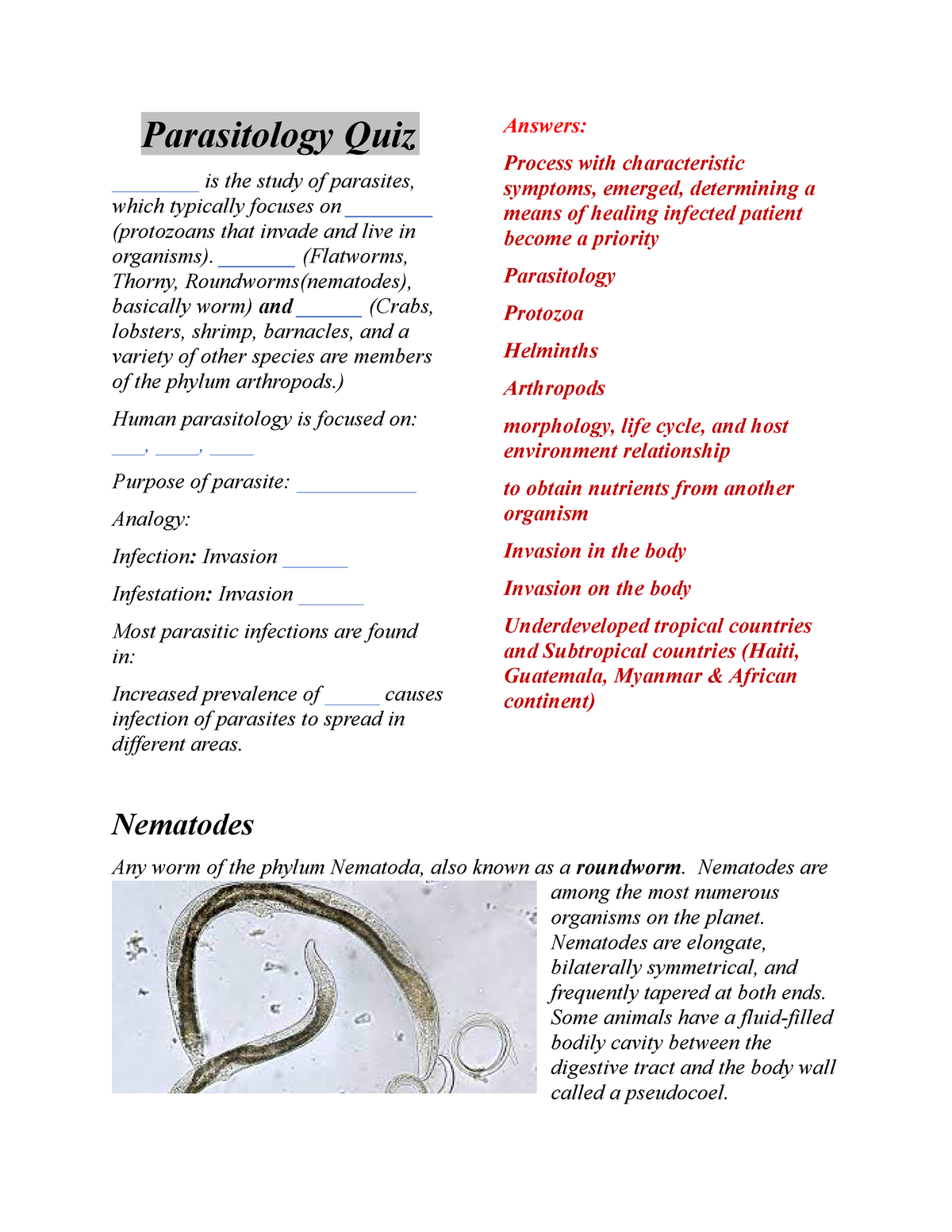 parasitology case study questions pdf