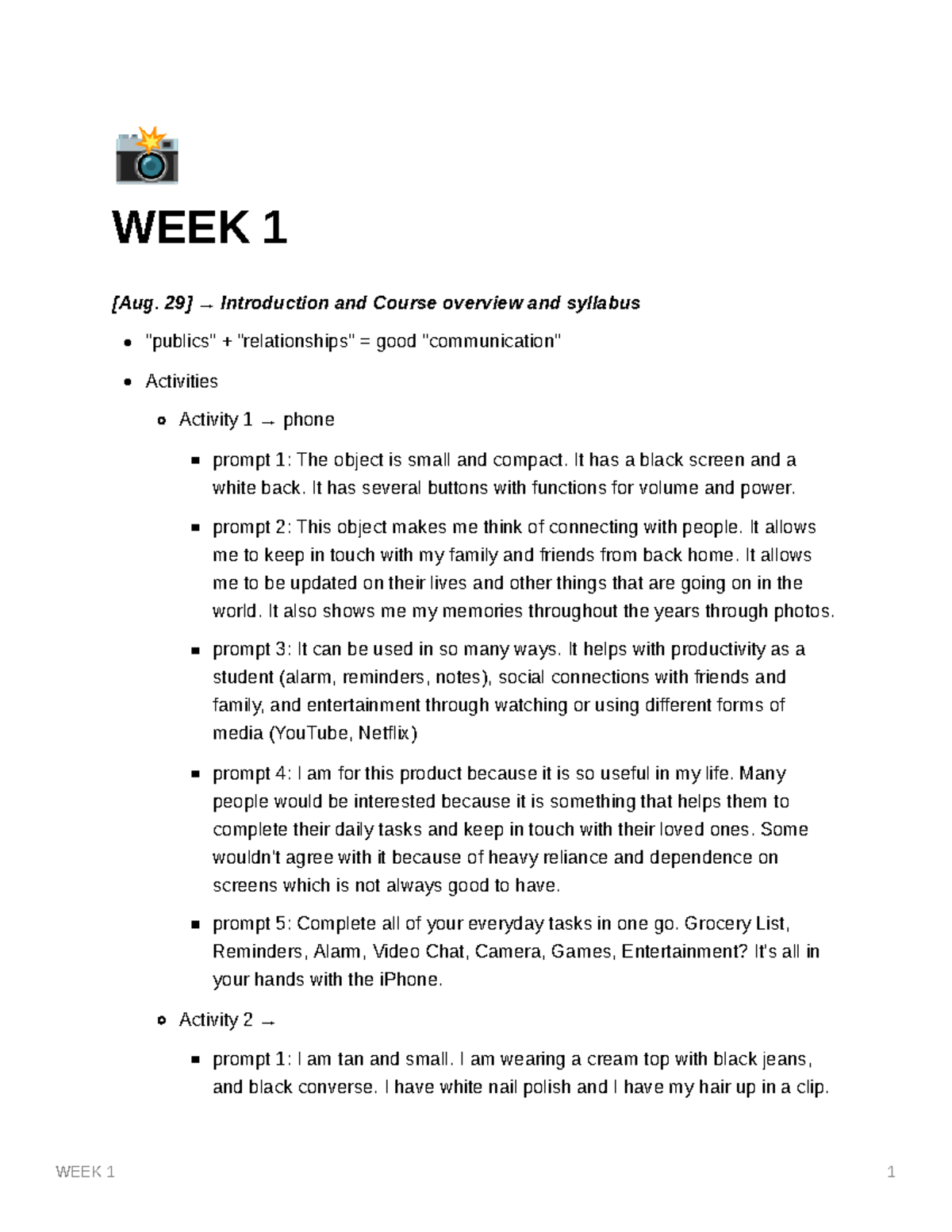 0eb6746a-c0c8-4f65-93ac-1a480c58ddf8 WEEK 1 - æ WEEK 1 [Aug. 29] → ...