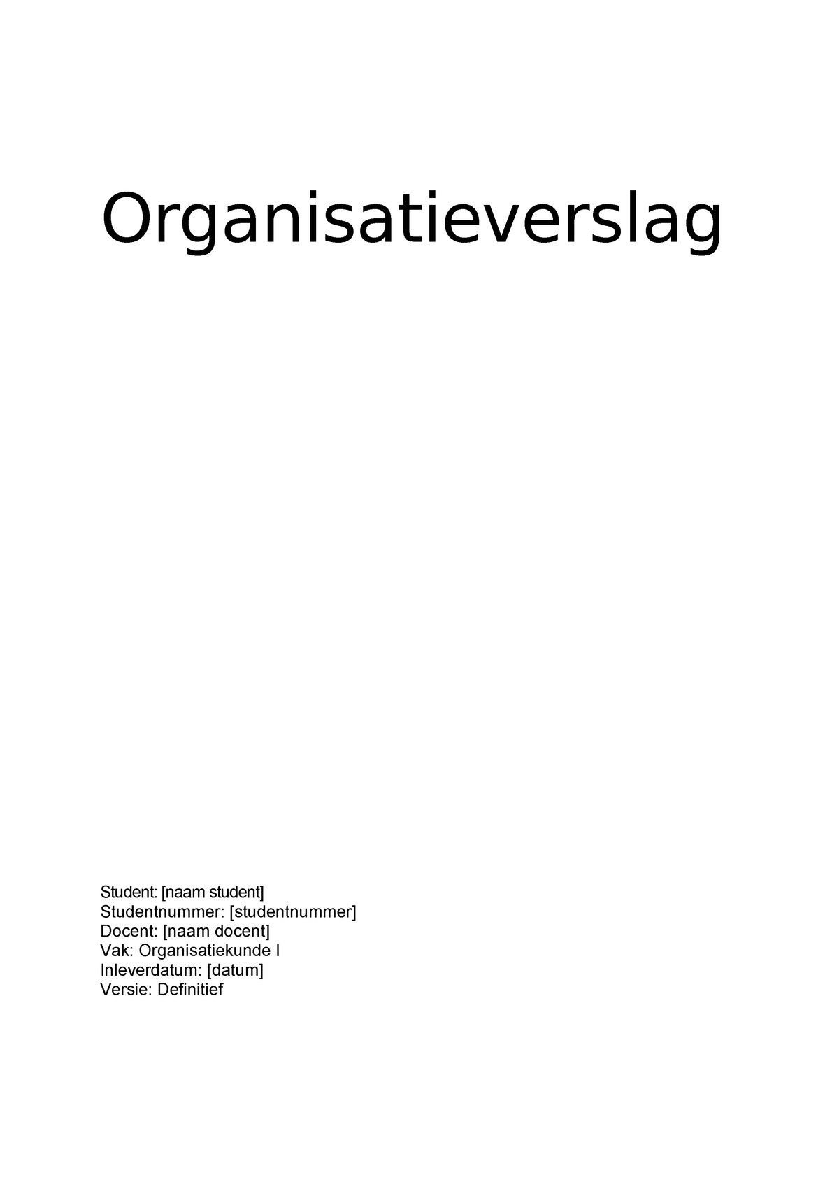 Organisatieverslag - 3100ORG212 - HvA - StudeerSnel