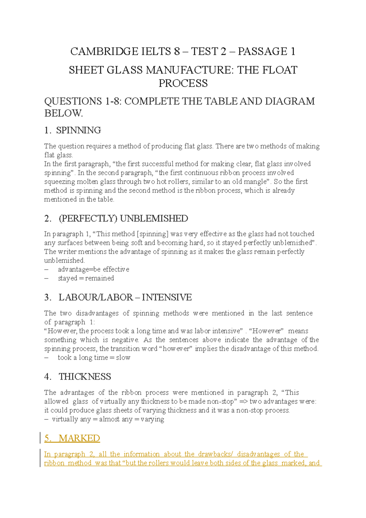 Cambridge Ielts 8.2 CAMBRIDGE IELTS 8 TEST 2 PASSAGE 1 SHEET