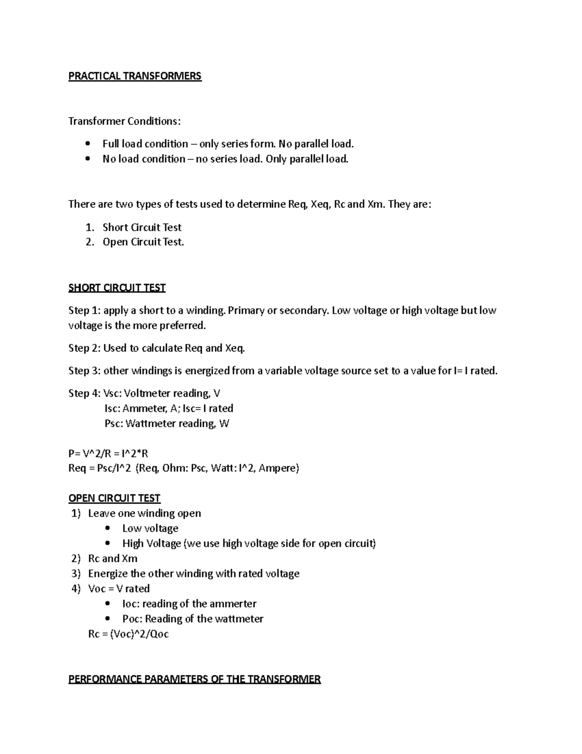 Practical Transformers- Elec 211 - PRACTICAL TRANSFORMERS Transformer ...