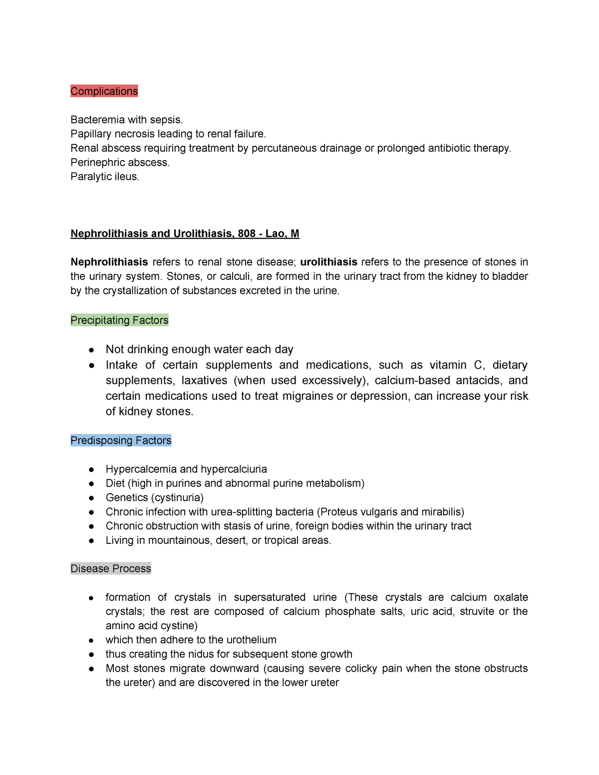 OR-grp -narrative- Concept-MAP- Renal - Complications Bacteremia with ...