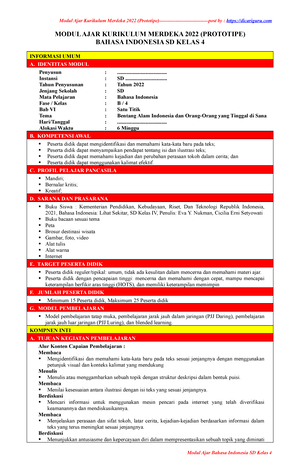 7. Modul Ajar B.Indo BAB 7 Kelas 4 - MODUL AJAR KURIKULUM MERDEKA 2022 ...