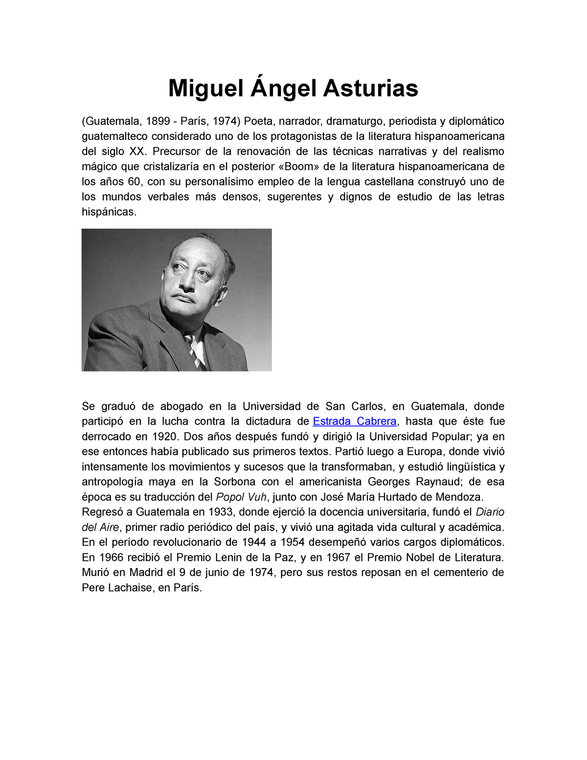 resumen de la tesis de miguel angel asturias