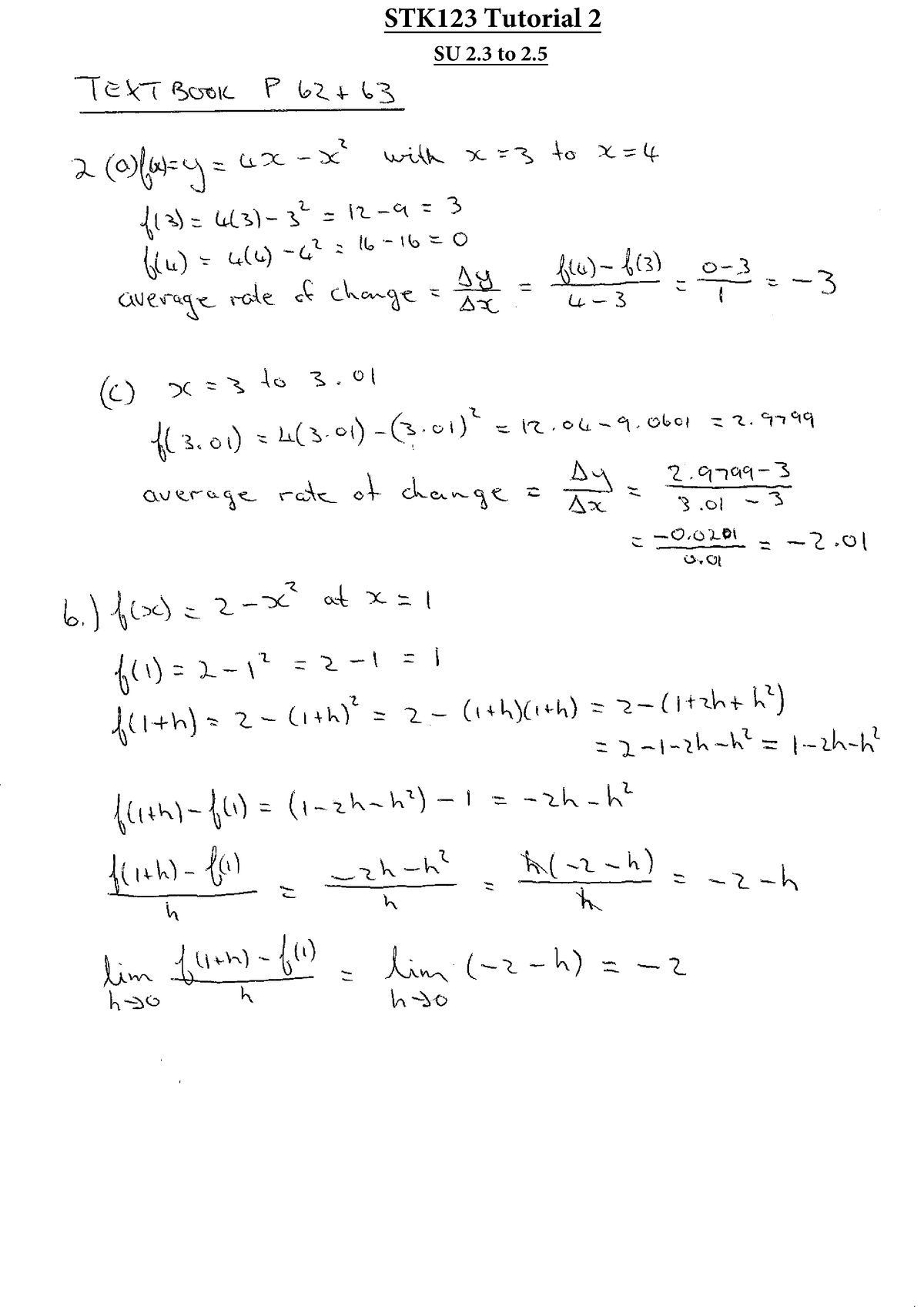 STK123 Tutorial 2 MEMO (2021) - STK 123 - STK123 Tutorial SU 2 to 2 ...