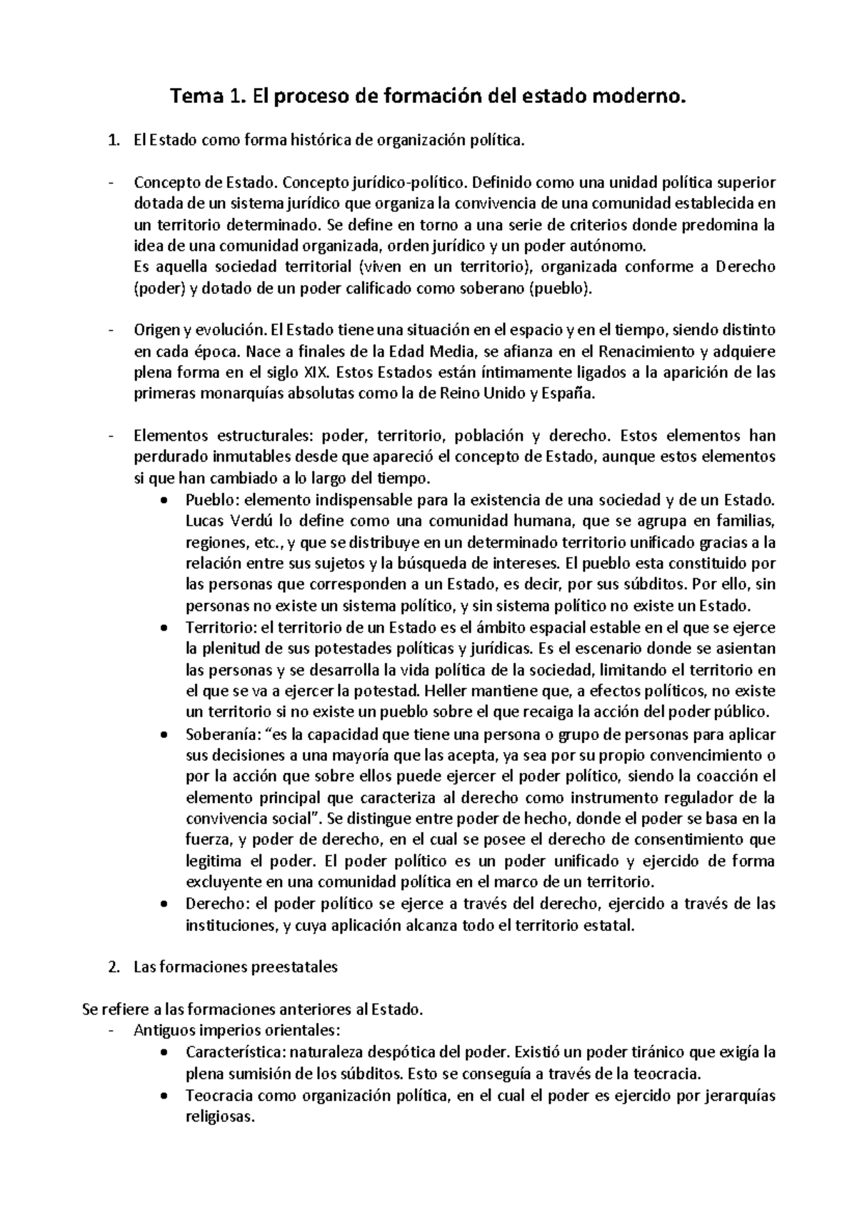 Tema 1 - Apuntes 1 - Tema 1. El Proceso De Formación Del Estado Moderno ...