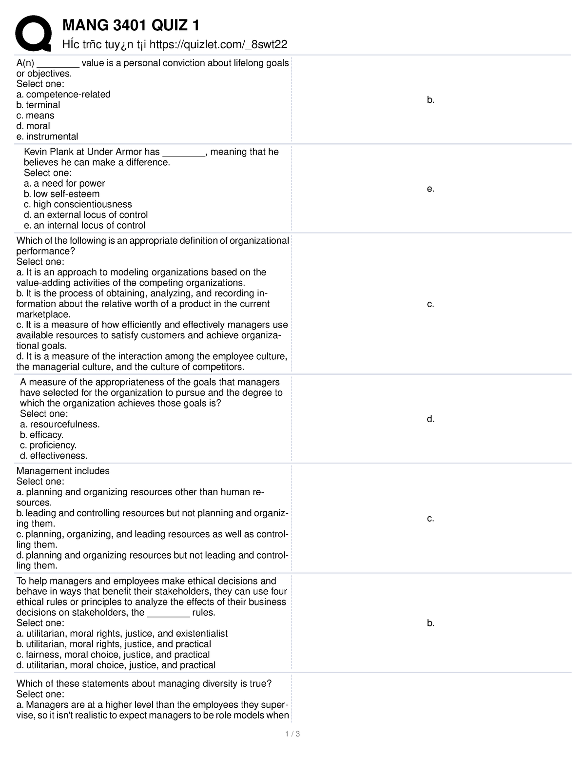 Chapter 2 - Mang 3401 Quiz 1 HÍc Trñc Tuy¿n T¡i Quizlet  8swt A(n 