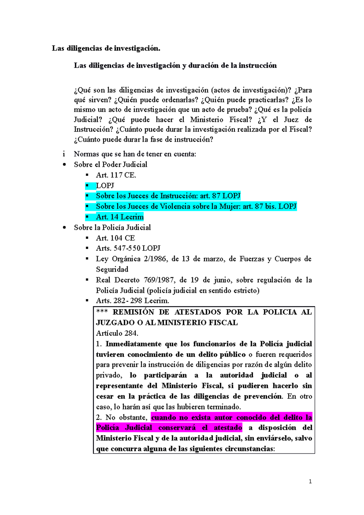 LAS Diligencias DE Investigaci N Y SU Duraci N - Las Diligencias De ...