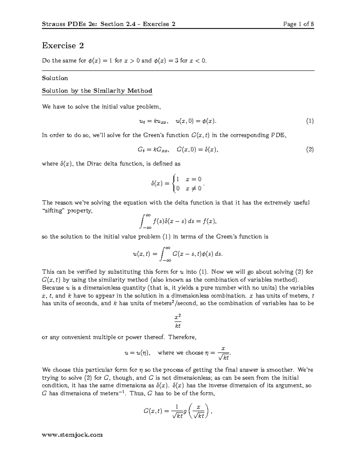 Strauss PDEch 2s4p2 - Partial differential equation - Exercise 2 Do the ...