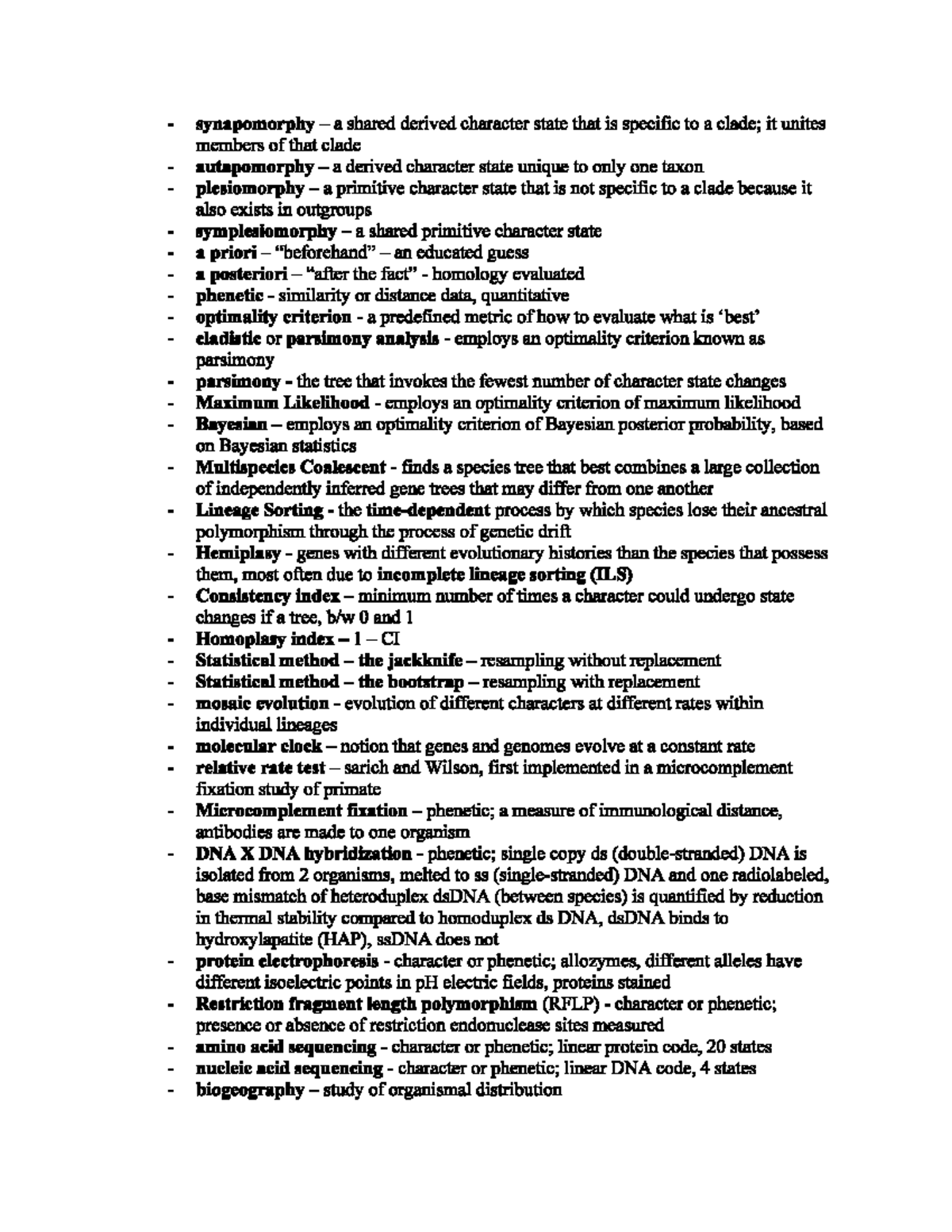 evolution-key-terms-3-biol-467-studocu