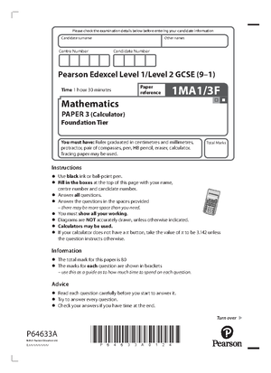 Maths Paper 1 Mark Scheme - Mark Scheme (Results) November 2021 Pearson ...