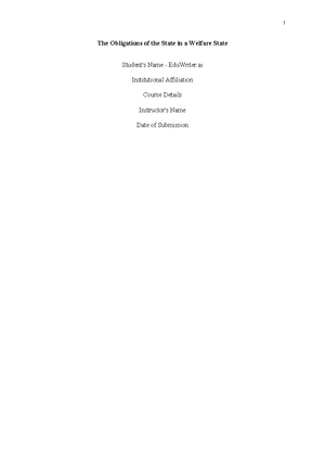 Obligations of state in welfare state