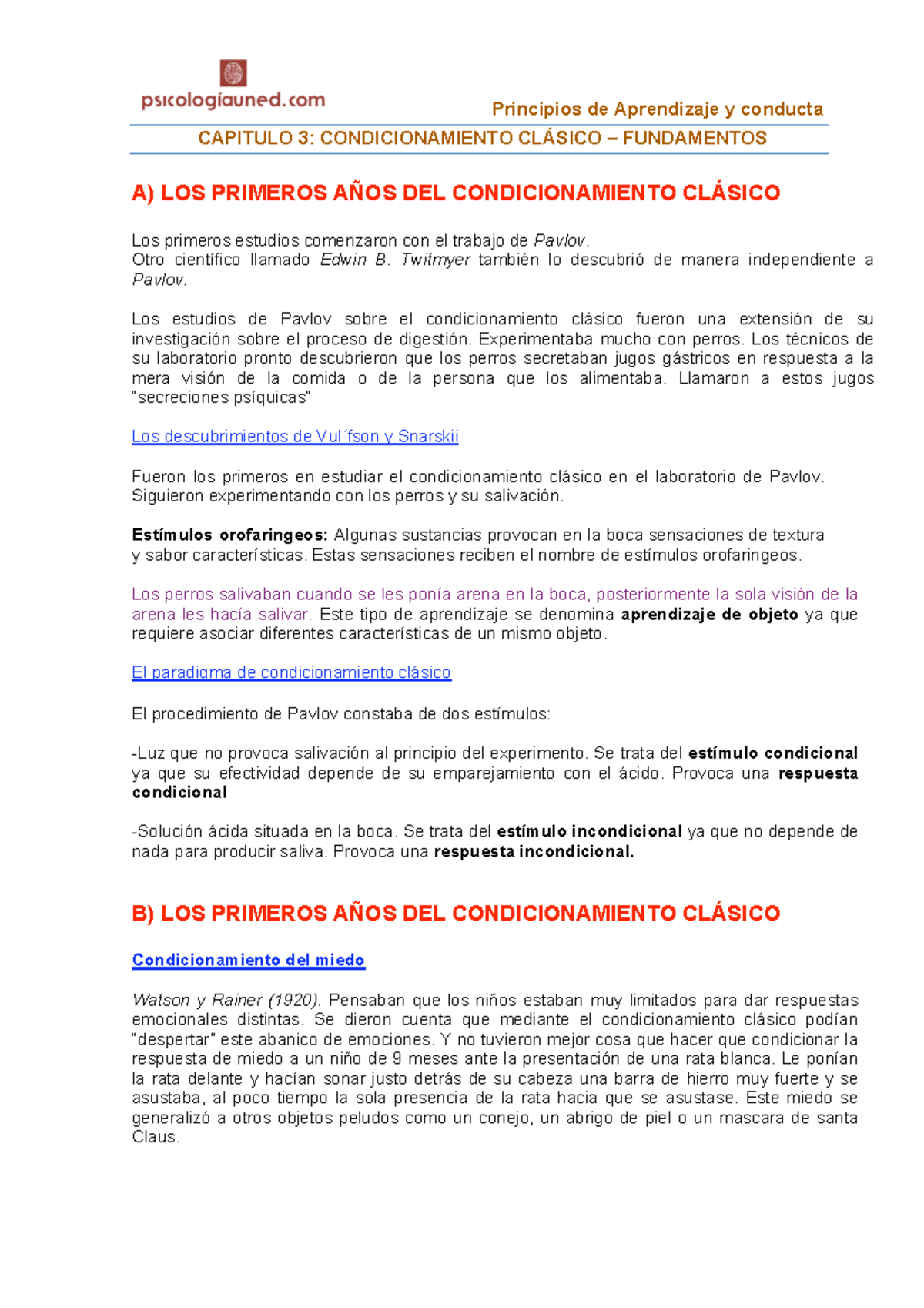 Otro nombre para estímulo aversivo condicionado es