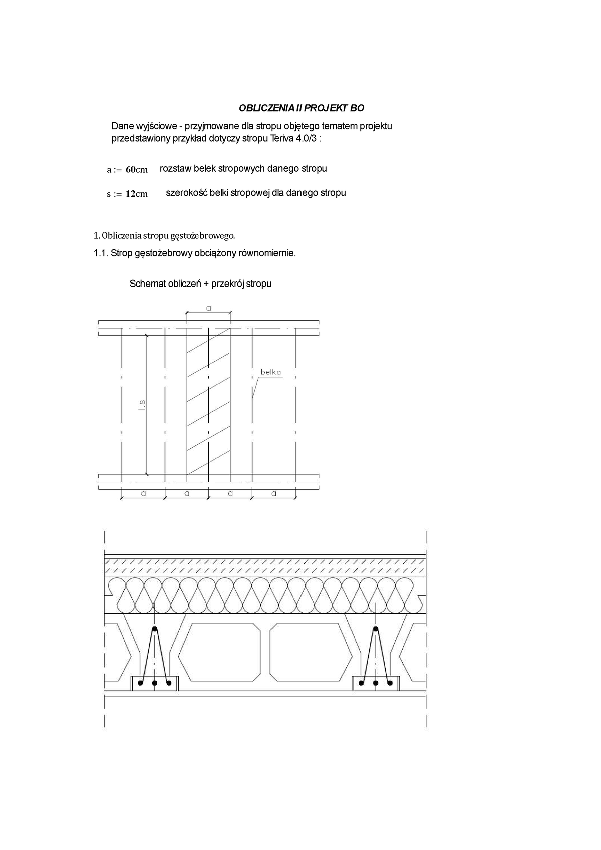 Punkty 1 - 5 - Opis - OBLICZENIA II PROJEKT BO Dane Wyjściowe ...