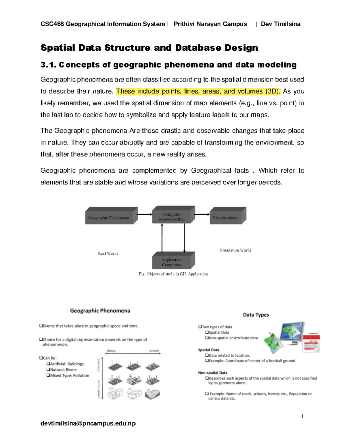 Unite-3 - Gis exam - GIS note with important question - 1 Spatial Data ...