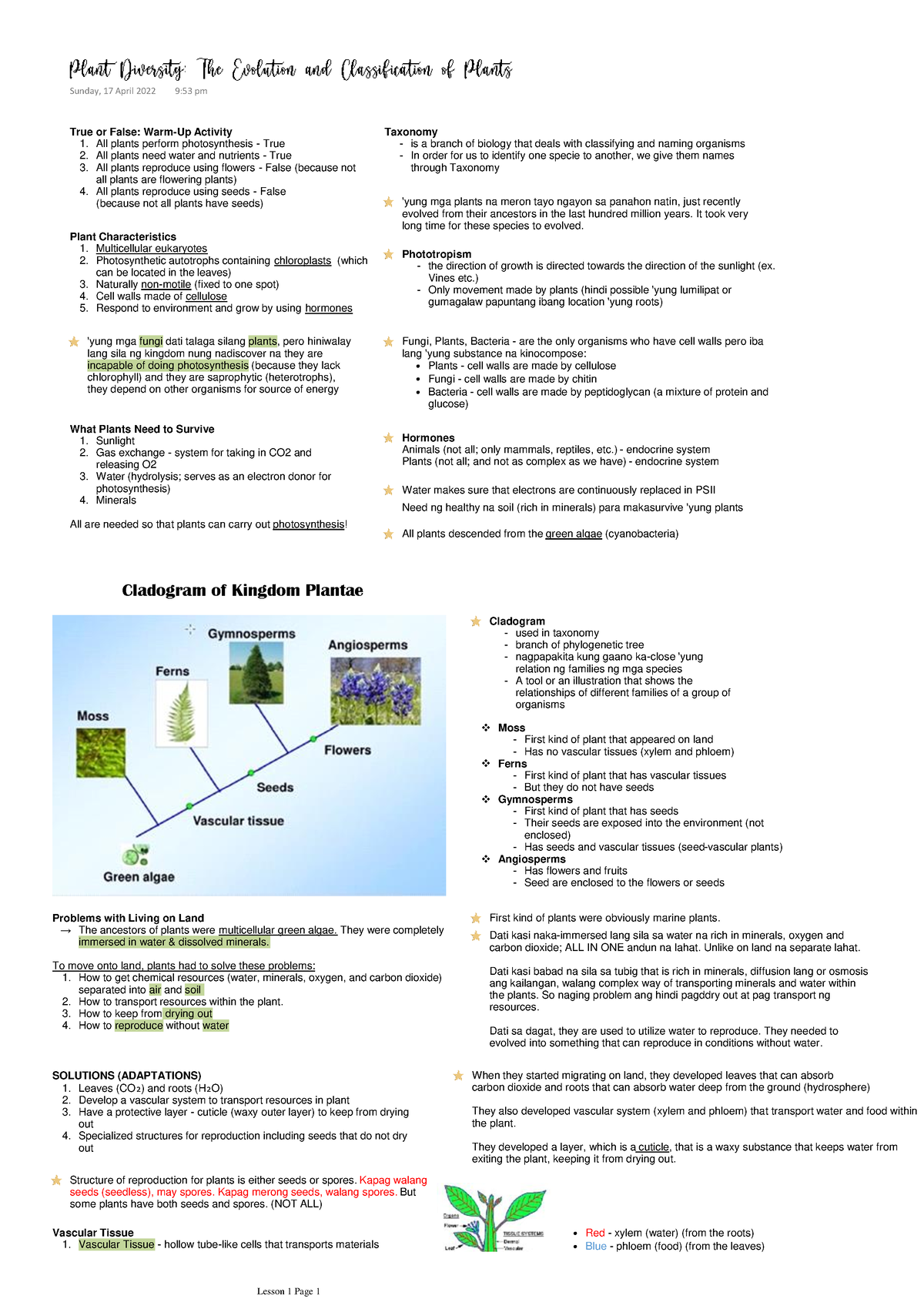 General Biology Notes - is a branch of biology that deals with ...