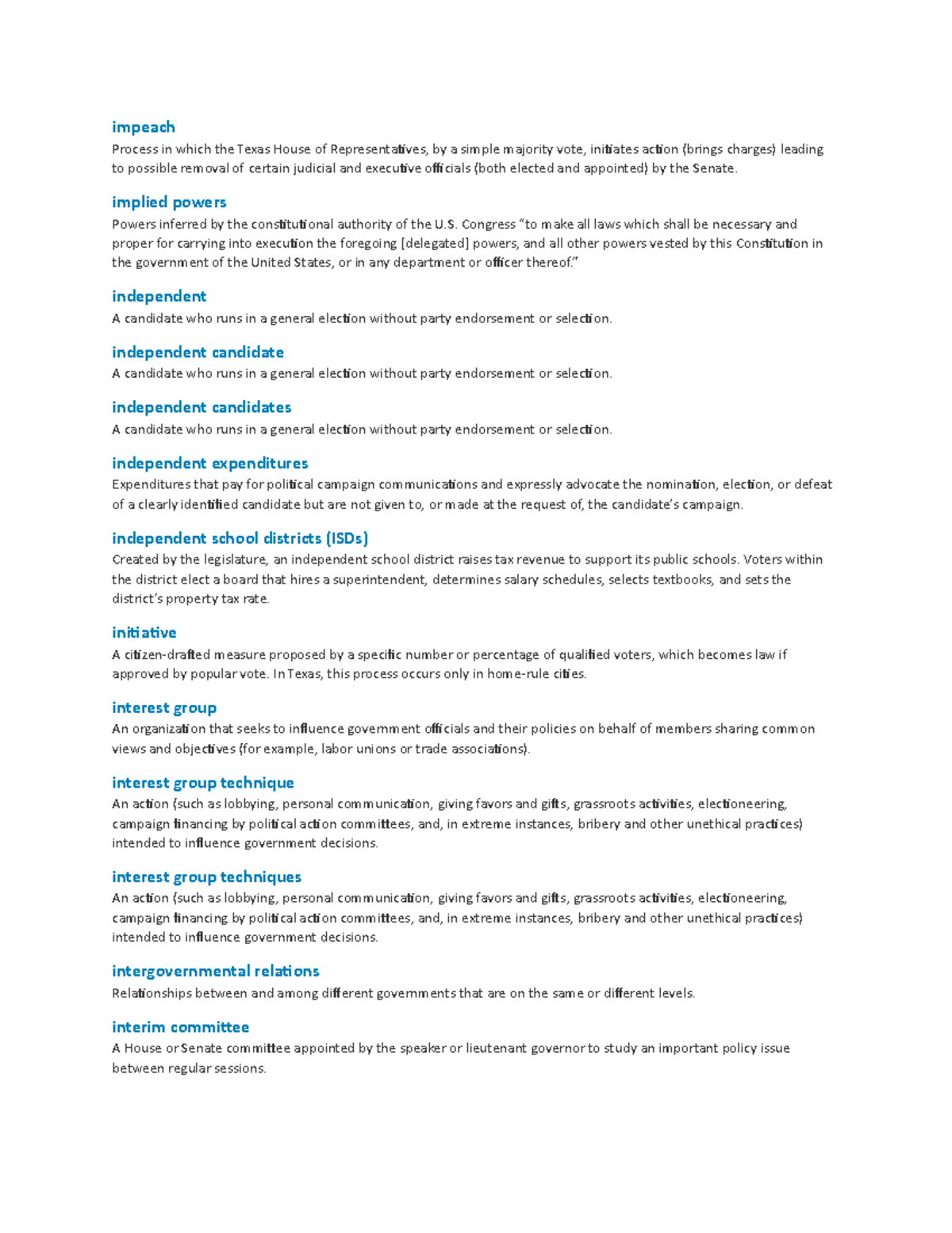 Vocab Term I-M - Important key terms needed for quizzes and exams ...