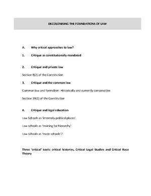 Foundations of Law - Y1S1W1 - Foundations of Law 178 Theme 1 The ...