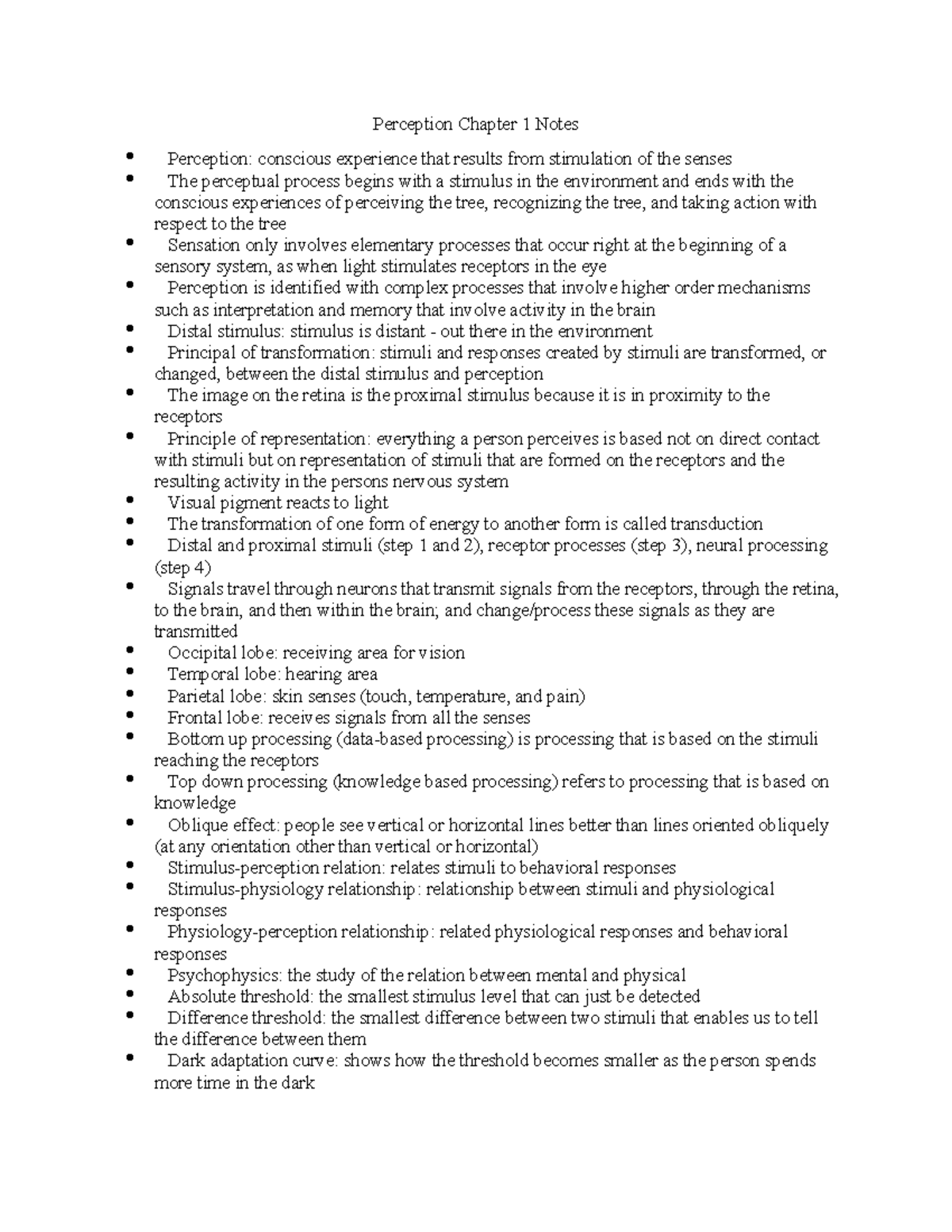 Sp ch1-4 notes - Perception Chapter 1 Notes - Studocu