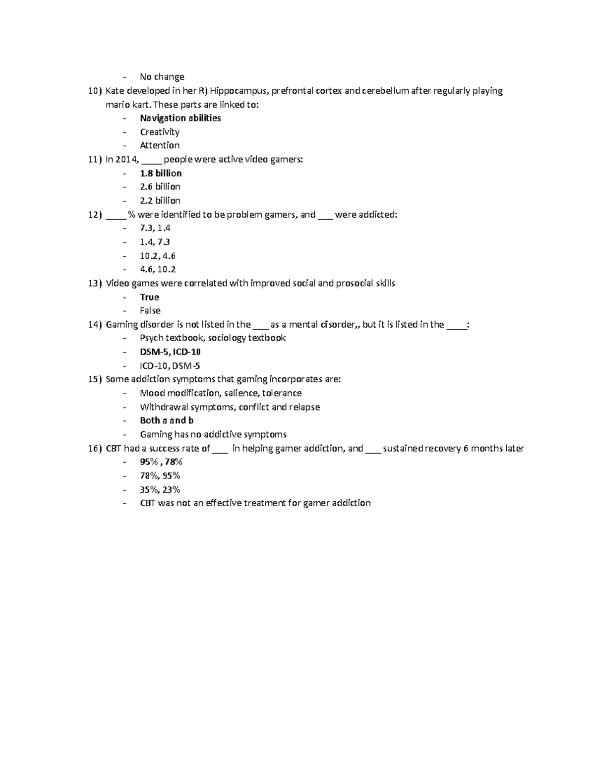Psychology Human Behaviour Exam Study Notes-121-141 - No change 10 ...