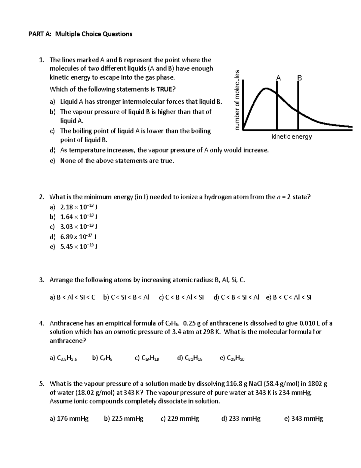Practice final post - PART A: Multiple Choice Questions The lines ...