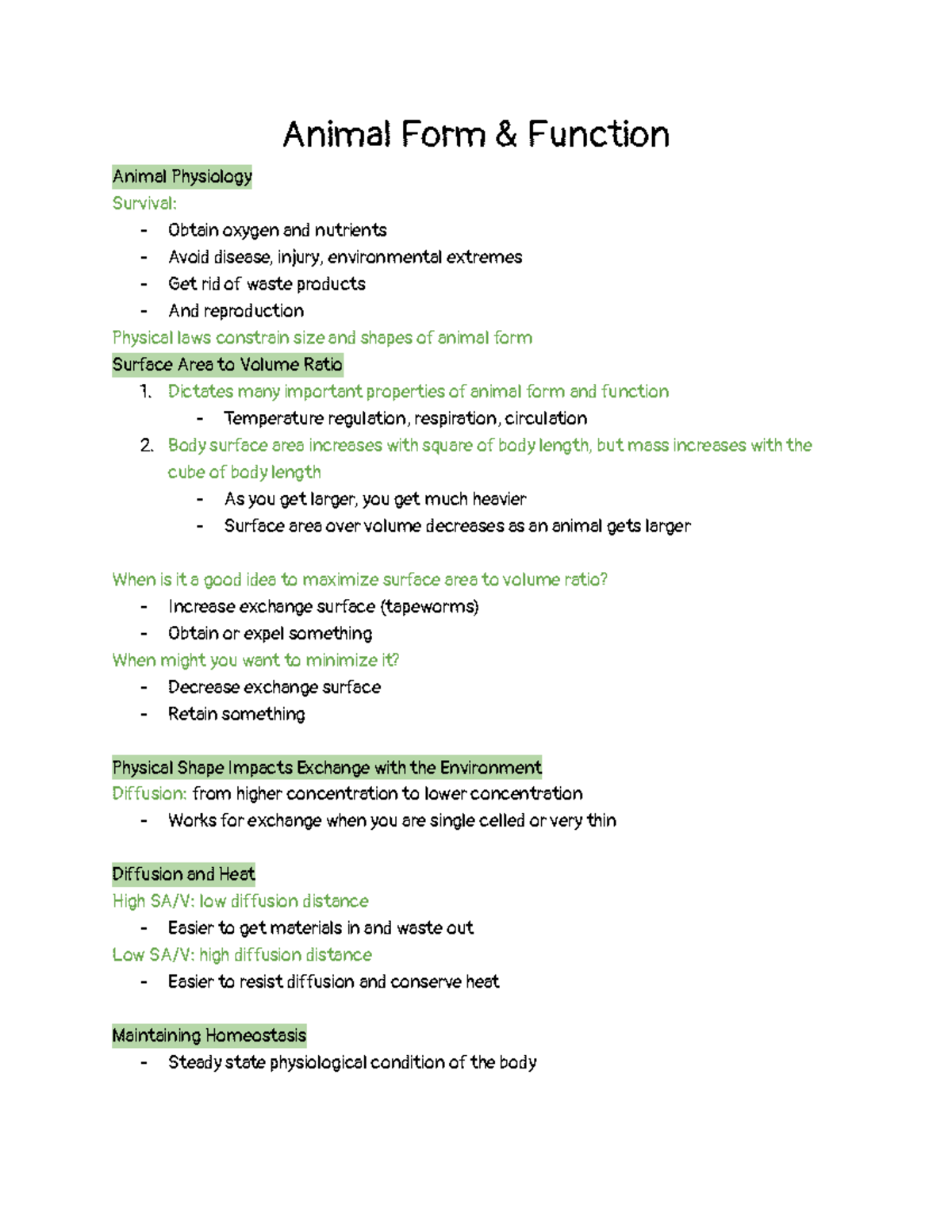 Animal Form and Function EBIO 1220 CU Boulder Studocu