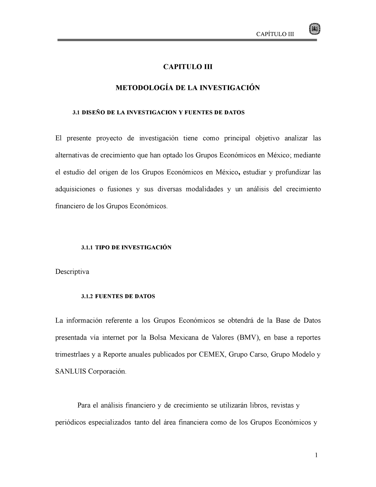 Capitulo 3 - Análisis del crecimiento de los grupos económicos en México -  CAPÍTULO III 1 CAPITULO - Studocu