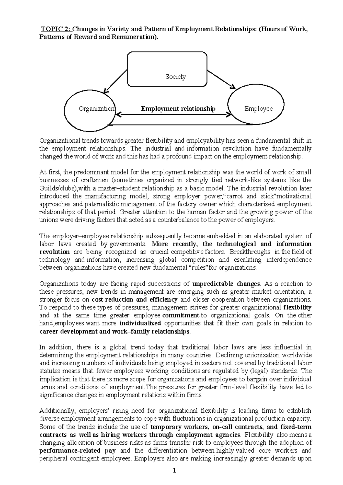 Topic 2 correct - Sociology of work and employment notes - TOPIC 2 ...