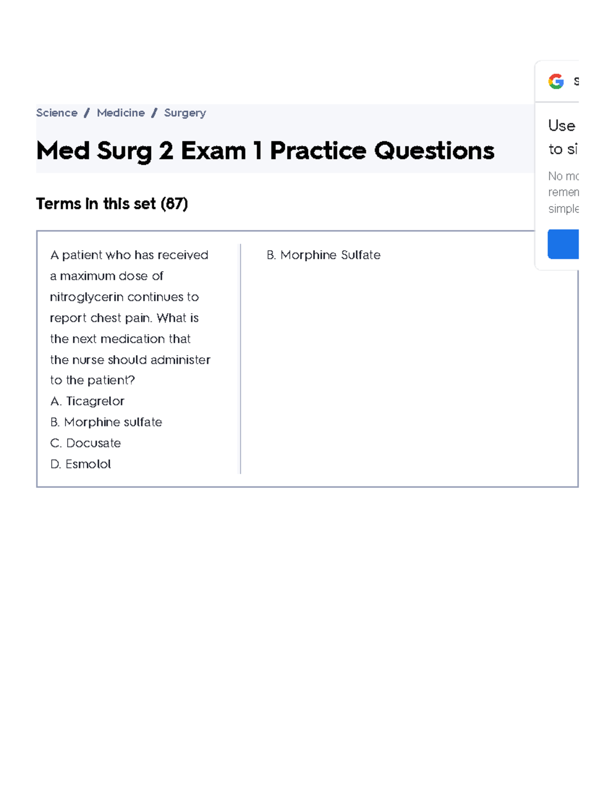 Med Surg 2 Exam 1 Practice Questions Flashcards Quizlet Med Surg 2