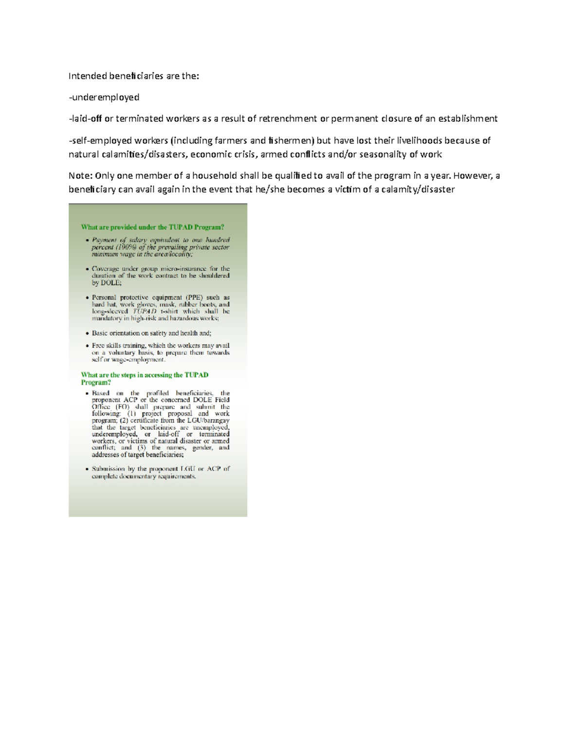 ALL About Tupad-ready for questions - Intended beneficiaries are the ...