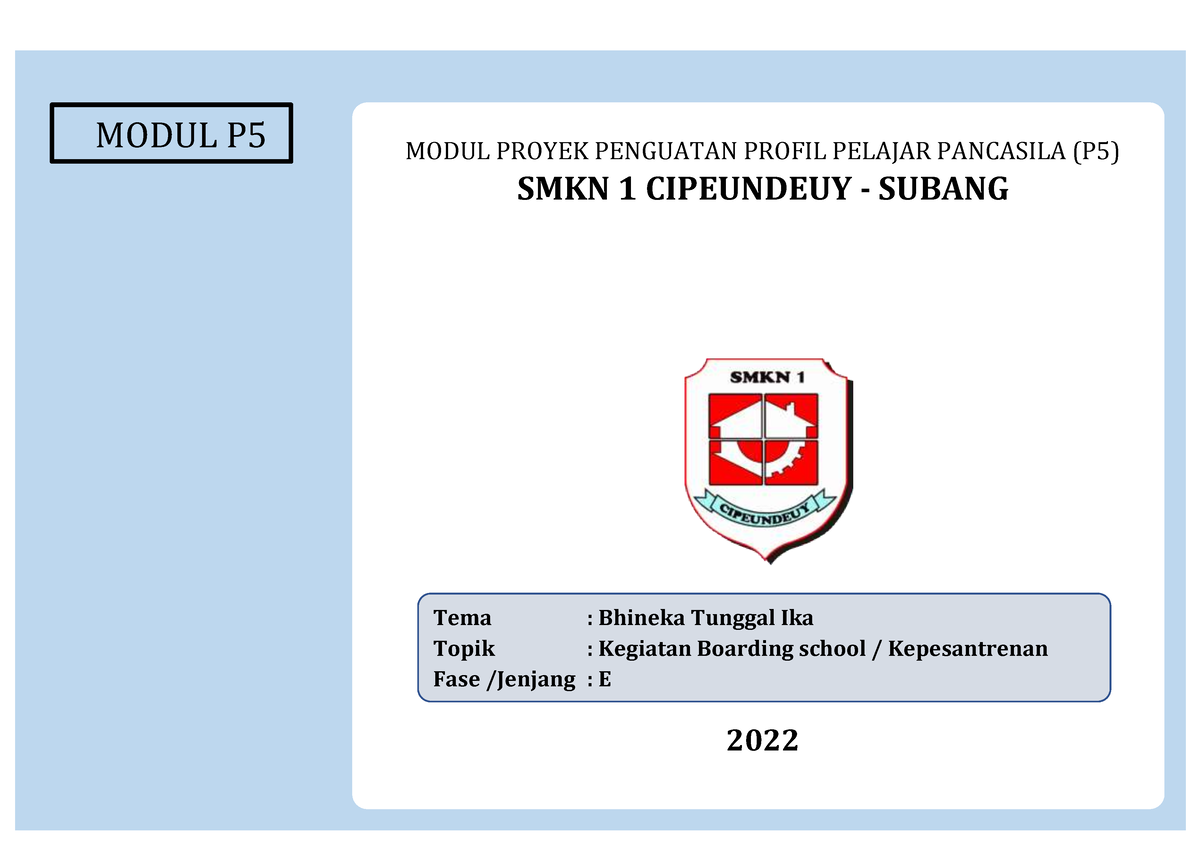 Contoh Modul P5 Berkebinekaan Global - MODUL PROYEK PENGUATAN PROFIL ...