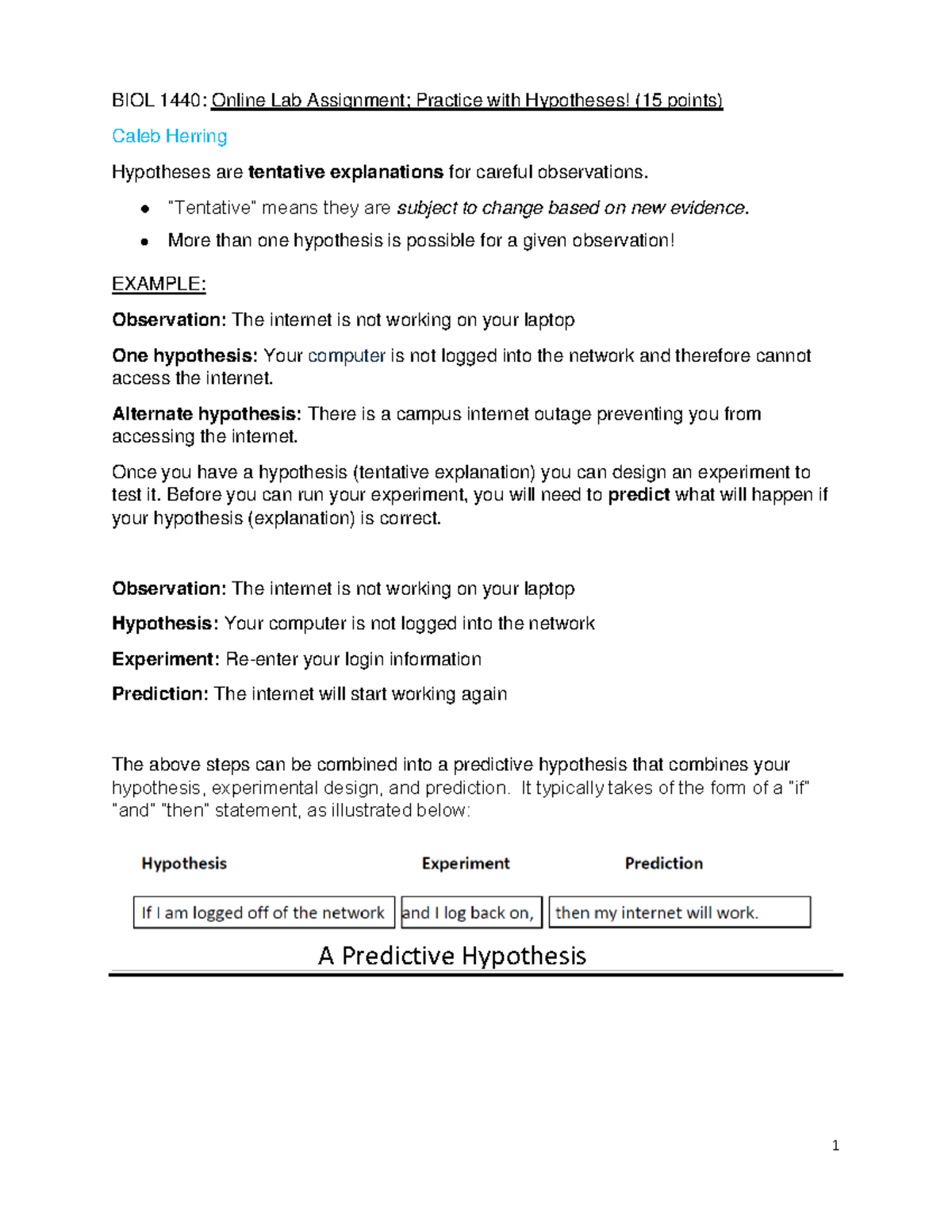 Hypothesis Writing 2024 MP (1) copy - BIOL 1440: Online Lab Assignment ...