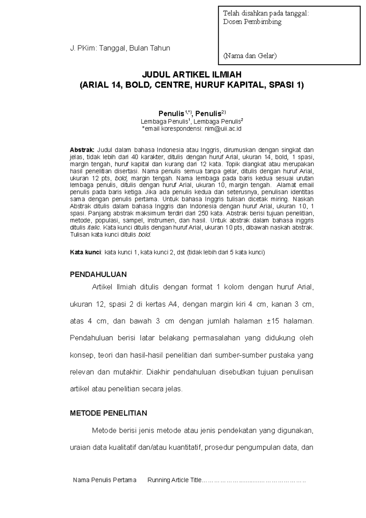 Template Artikel Review MPK 2020 - J. PKim: Tanggal, Bulan Tahun JUDUL ...