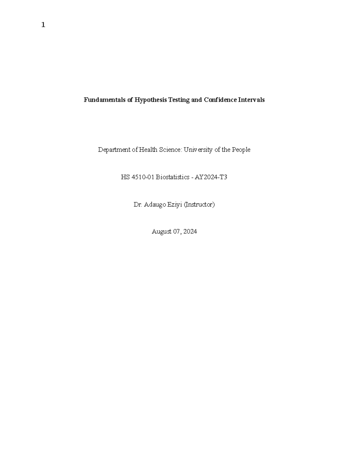 HS Written Assignment unit 7 - Fundamentals of Hypothesis Testing and ...