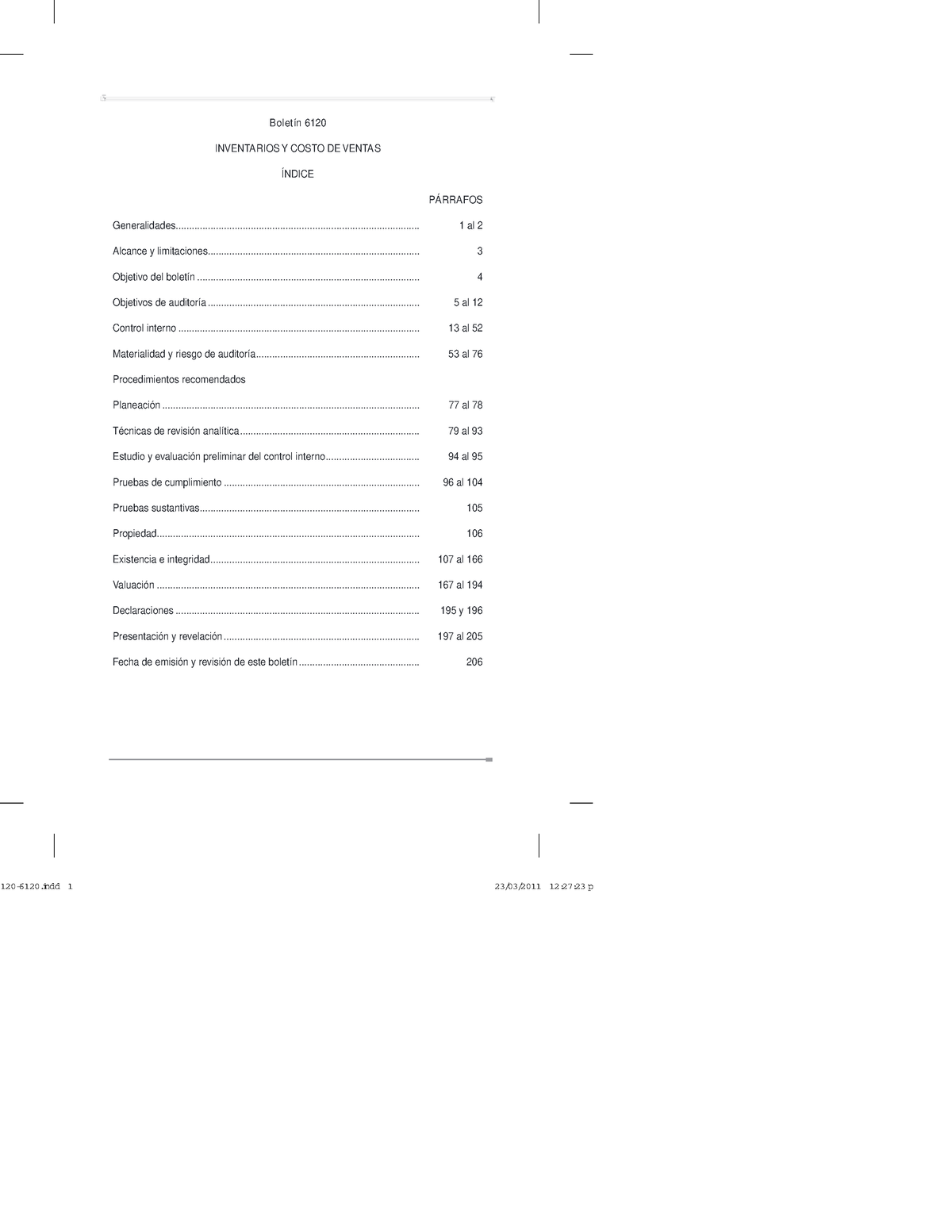 Boletín 6120 Apuntes De La Materia De Auditoría Financiera Inventarios Y Costo De Ventas 7128