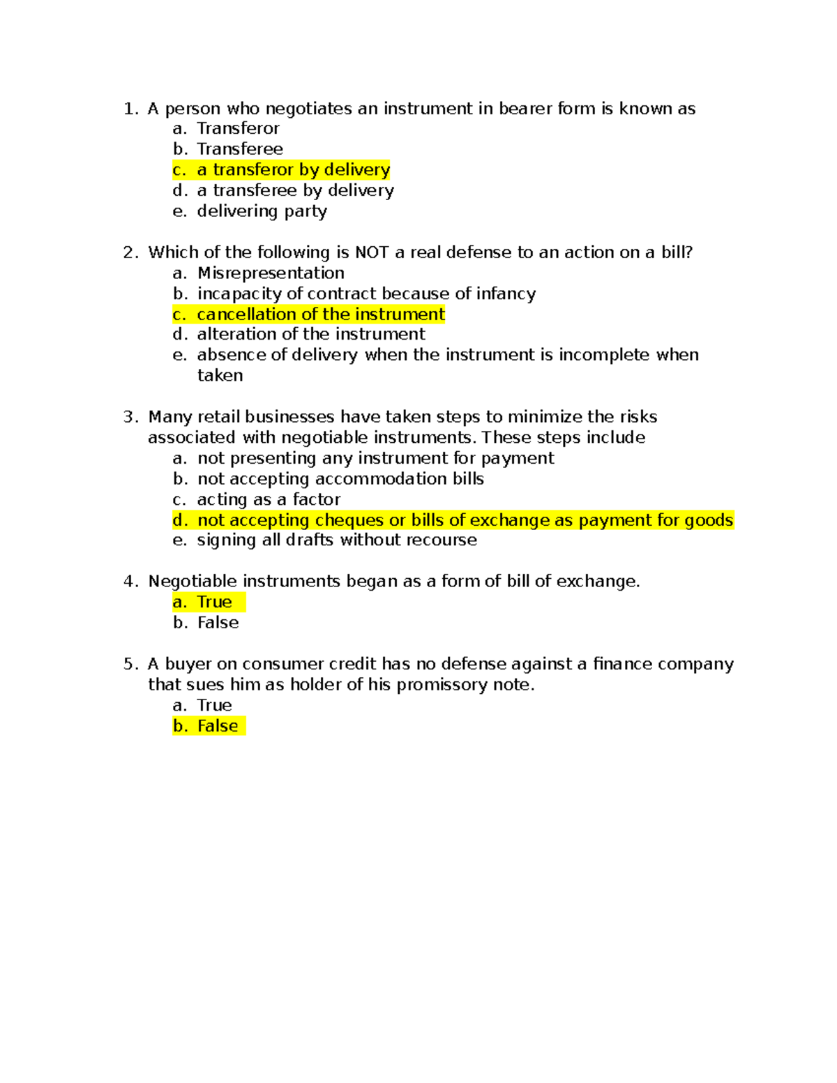 NIL 6 - NEGOTIABLE INSTRUMENTS LAW QUIZZERS - A Person Who Negotiates ...