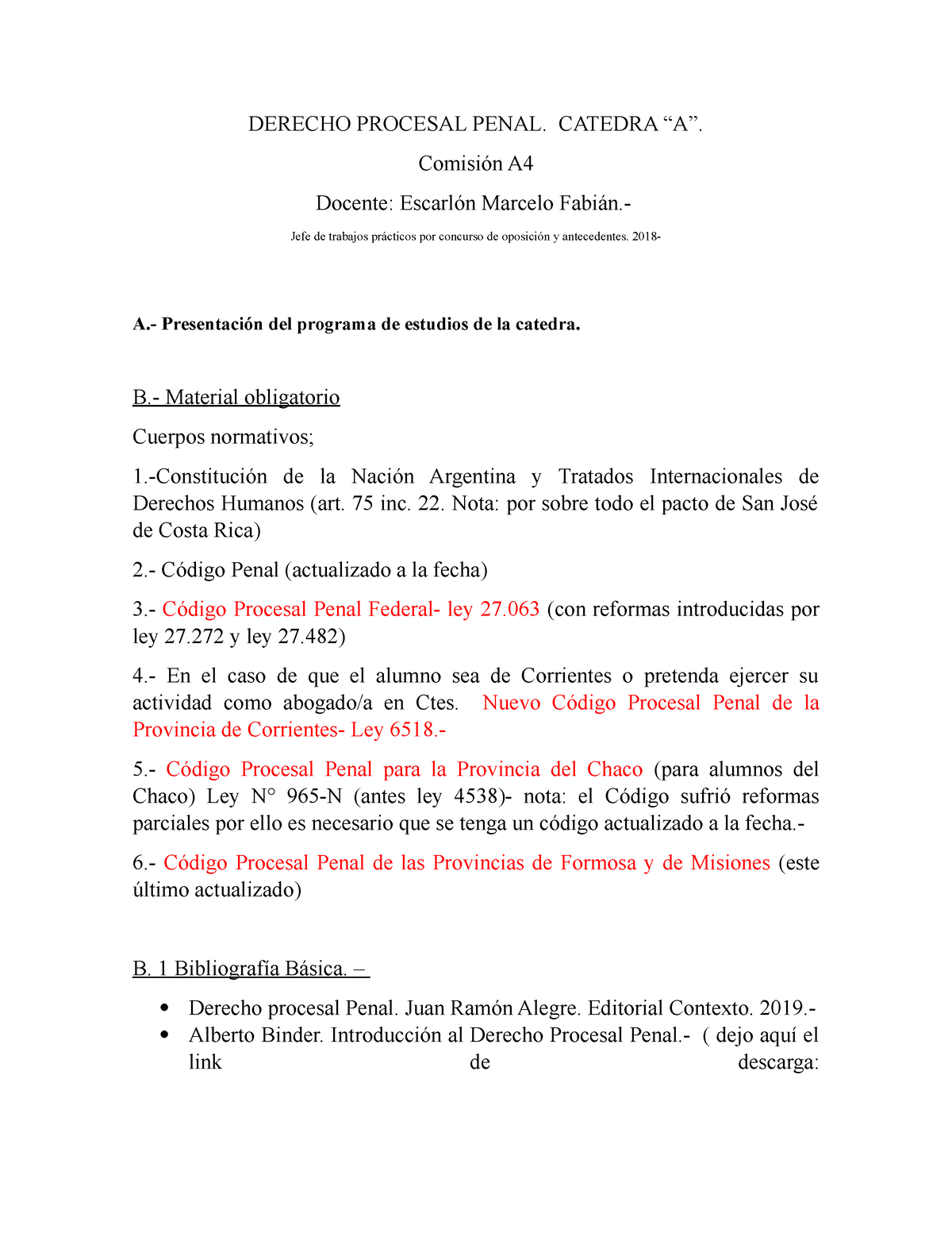 Derecho Procesal Penal 1era Clase Con Actividades. - DERECHO PROCESAL ...