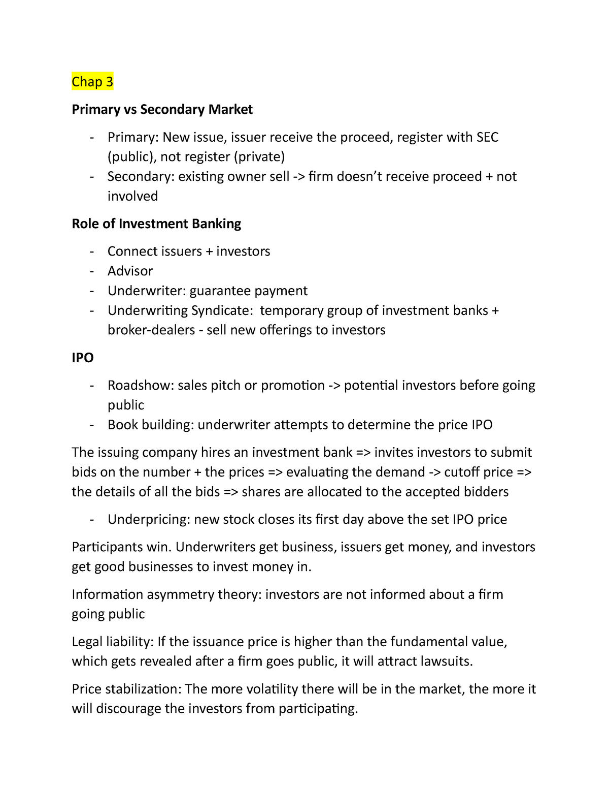 Note Investment Chap 3 Primary Vs Secondary Market Primary New Issue Issuer Receive The 5089