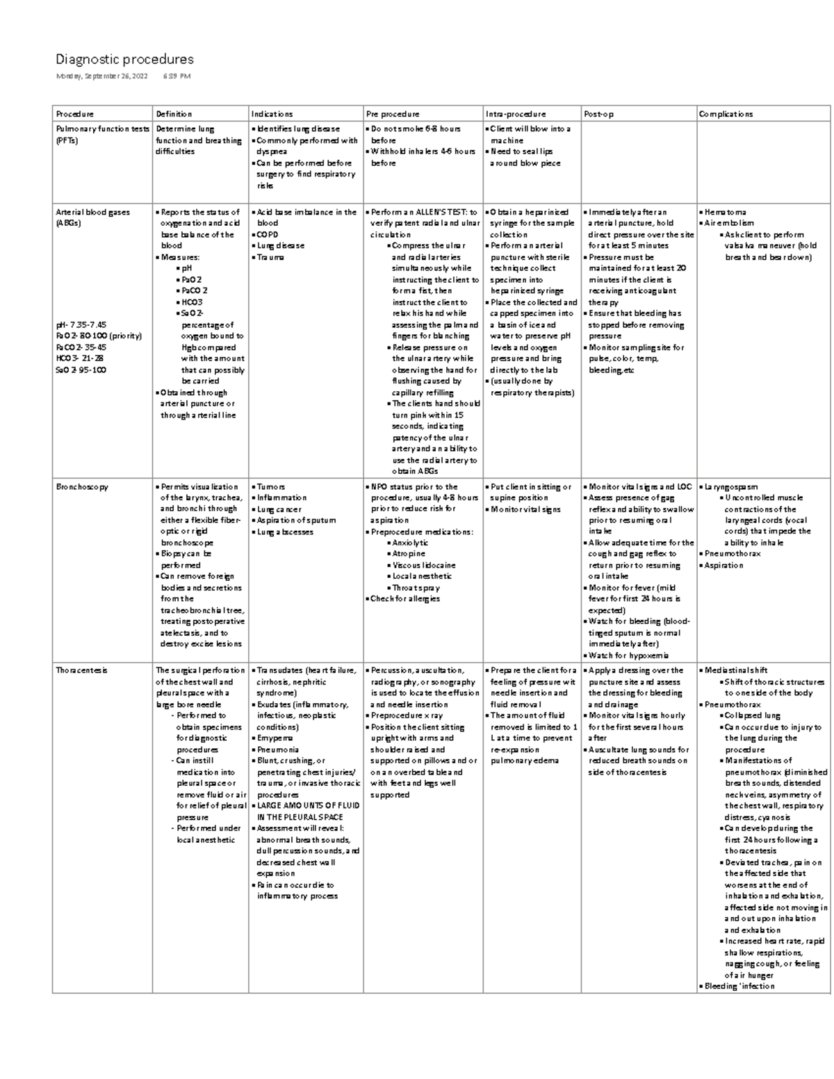 ms-ii-exam-2-oxygenation-diagnostic-procedures-procedure-definition