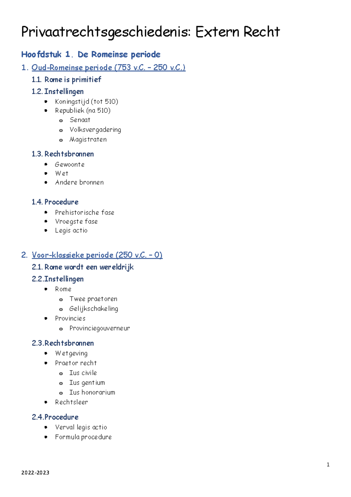 Overzicht Extern Recht 2022 - Privaatrechtsgeschiedenis: Extern Recht ...