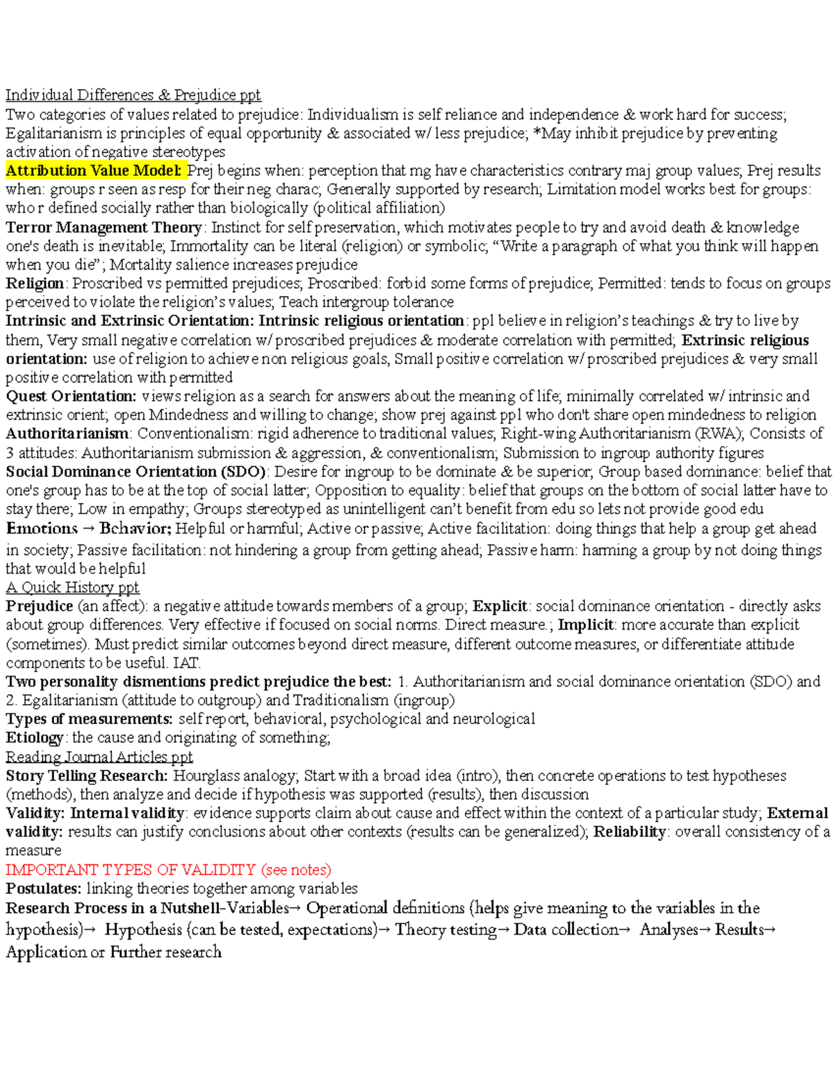 PSY 3300 notes from ppt - psy 3300 - Individual Differences & Prejudice ...