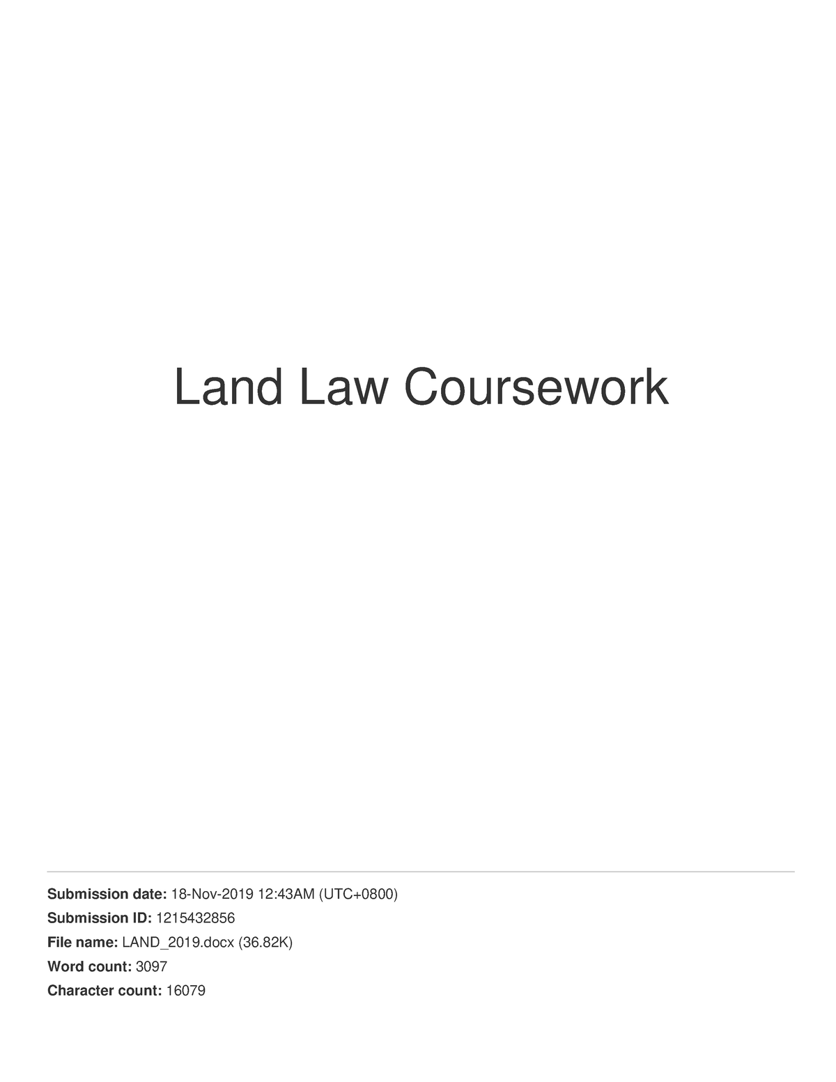 coursework in law