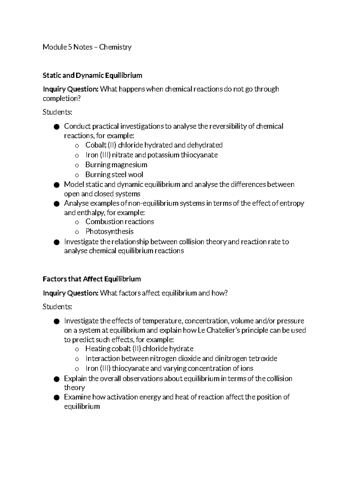 Module 5 CHEM Summary Doc jhdguwou vf bkf f b - Studocu
