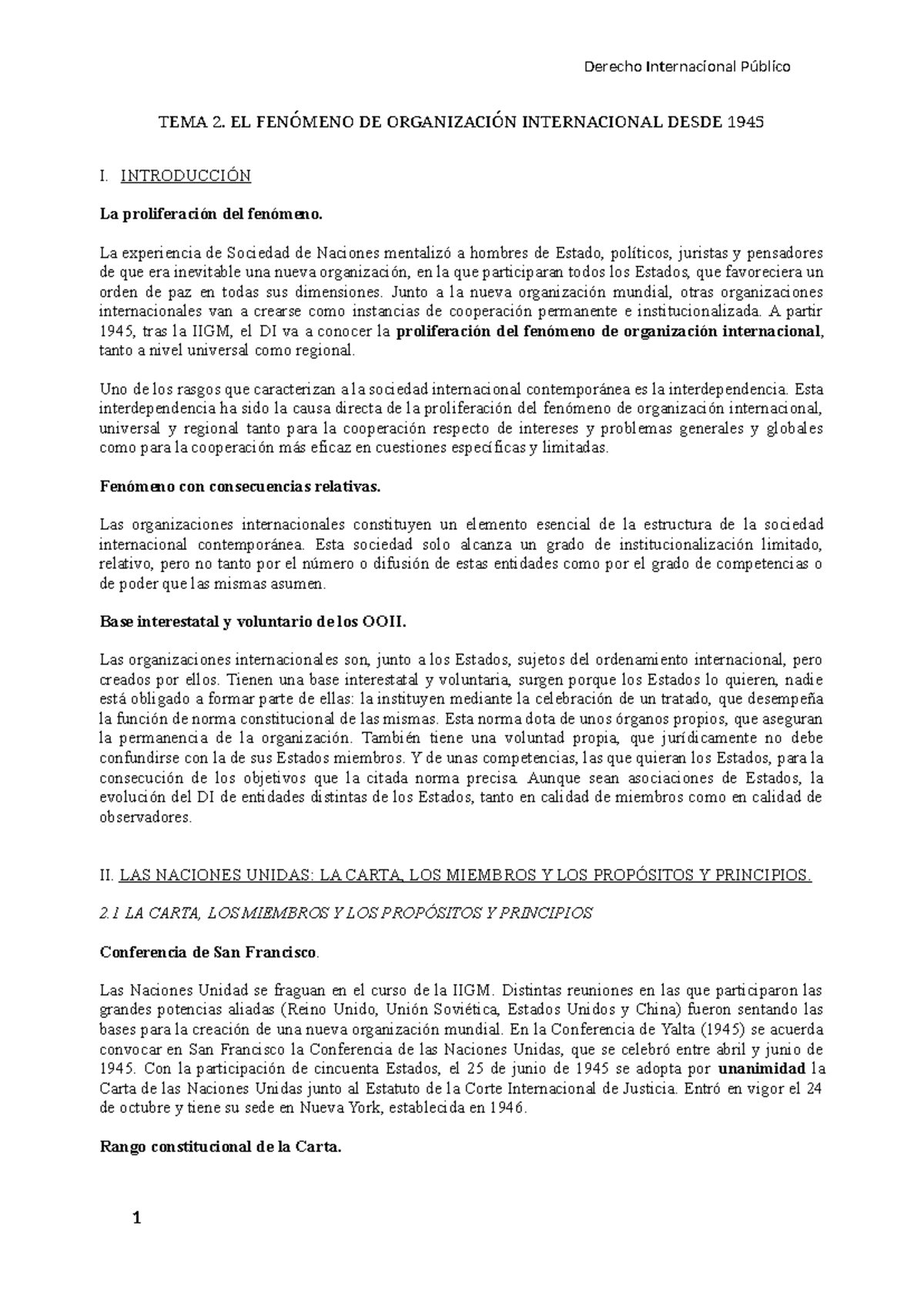 TEMA 2 DI - Apuntes tema 2 Derecho Internacional - TEMA 2. EL FENÓMENO ...